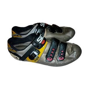 Sidi MTB Cycling Shoes Bronze Yellow Black SPD Cleat Ratchet Strap Mens